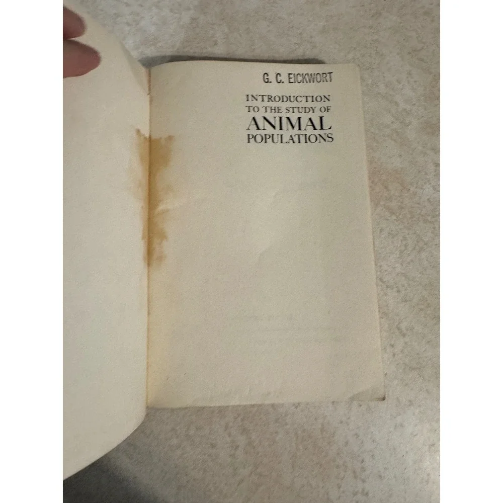 Introduction to the Study of Animal‎ Populations H.G. Andrewartha 1965 Vintage
